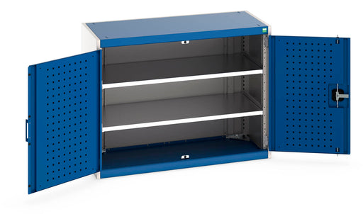 Cubio Cupboard With Perfo Doors & 2 Shelves (WxDxH: 1050x525x800mm) - Part No:40013046