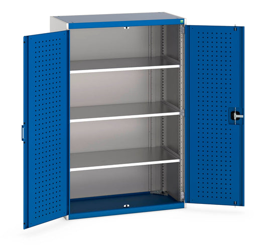 Cubio Cupboard With Perfo Doors & 3 Shelves (WxDxH: 1050x525x1600mm) - Part No:40013050