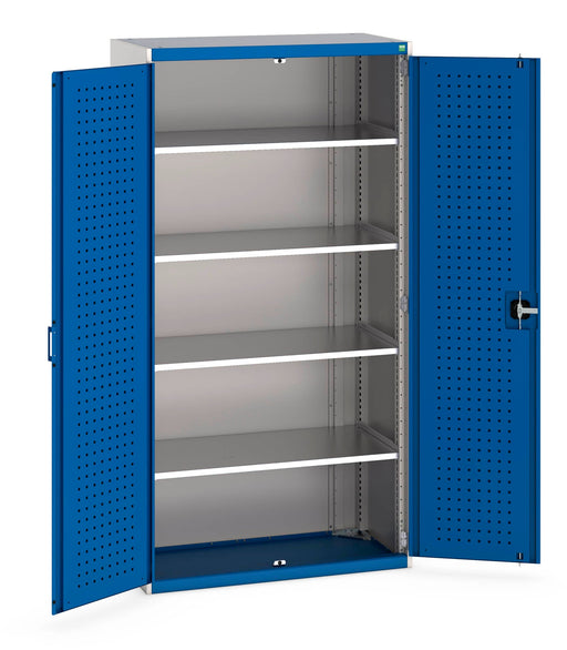 Cubio Cupboard With Perfo Doors & 4 Shelves (WxDxH: 1050x525x2000mm) - Part No:40013053