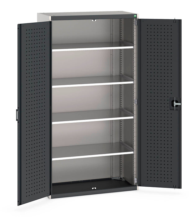 Bott Cubio Cupboard With Perfo Doors & 4 Shelves (WxDxH: 1050x525x2000mm) - Part No:40013053