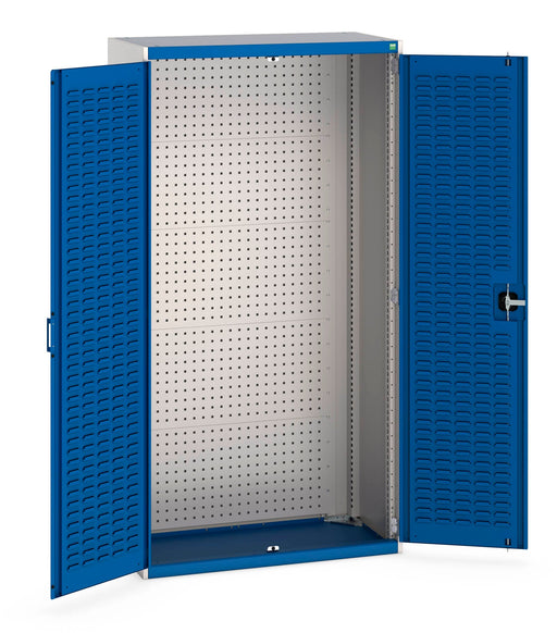 Cubio Cupboard With Louvre Doors, Full Perfo Backpanel (WxDxH: 1050x525x2000mm) - Part No:40013059