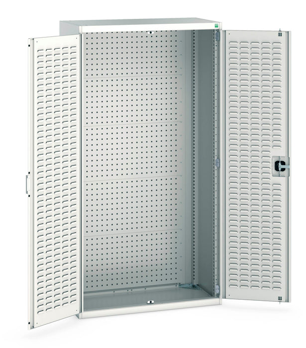 Bott Cubio Cupboard With Louvre Doors, Full Perfo Backpanel (WxDxH: 1050x525x2000mm) - Part No:40013059