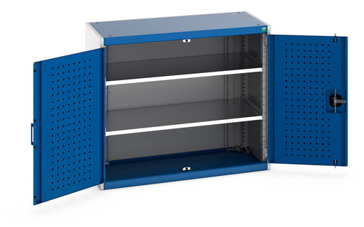 Cubio Cupboard With Perfo Doors & 2 Shelves (WxDxH: 1050x525x900mm) - Part No:40013077