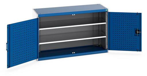 Cubio Cupboard With Perfo Doors & 2 Shelves (WxDxH: 1300x525x800mm) - Part No:40014046