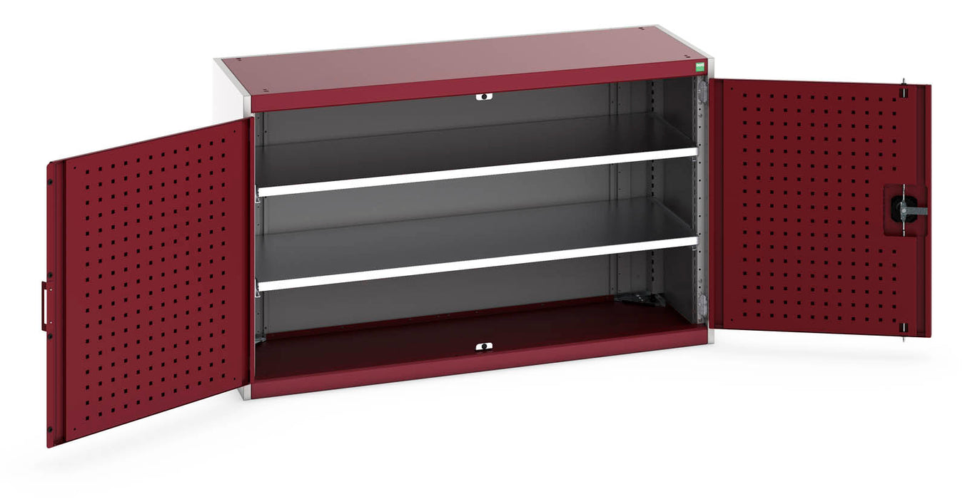 Bott Cubio Cupboard With Perfo Doors & 2 Shelves (WxDxH: 1300x525x800mm) - Part No:40014046