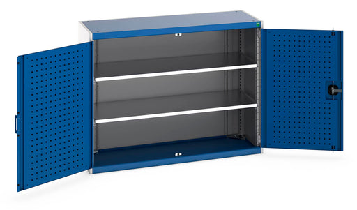 Cubio Cupboard With Perfo Doors & 2 Shelves (WxDxH: 1300x525x1000mm) - Part No:40014047