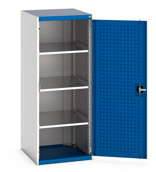Cubio Cupboard With Perfo Doors & 3 Shelves (WxDxH: 650x650x1600mm) - Part No:40019158