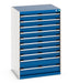 Cubio Drawer Cabinet With 10 Drawers (200Kg) (WxDxH: 800x650x1200mm) - Part No:40020066