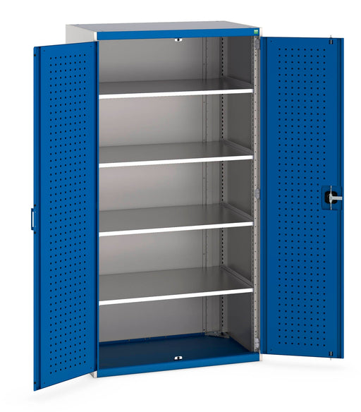 Cubio Cupboard With Perfo Doors & 4 Shelves (WxDxH: 1050x650x2000mm) - Part No:40021101