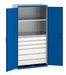 Cubio Cupboard With Perfo Doors & 6 Drawers, 2 Shelves (WxDxH: 1050x650x2000mm) - Part No:40021113