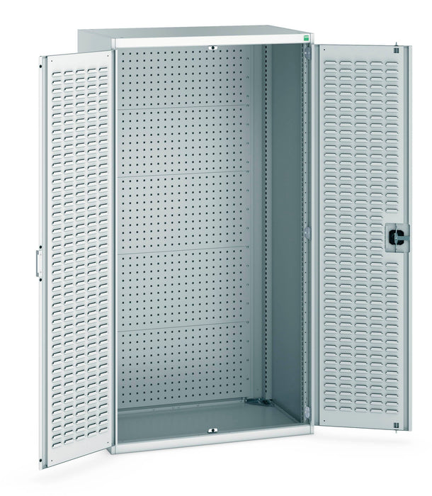 Bott Cubio Cupboard With Louvre Doors, Full Perfo Backpanel (WxDxH: 1050x650x2000mm) - Part No:40021127