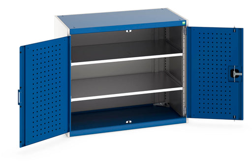 Cubio Cupboard With Perfo Doors & 2 Shelves (WxDxH: 1050x650x900mm) - Part No:40021205