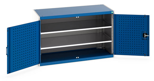 Cubio Cupboard With Perfo Doors & 2 Shelves (WxDxH: 1300x650x800mm) - Part No:40022046