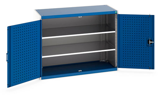 Cubio Cupboard With Perfo Doors & 2 Shelves (WxDxH: 1300x650x1000mm) - Part No:40022047