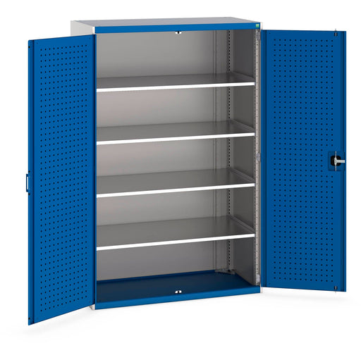 Cubio Cupboard With Perfo Doors & 4 Shelves (WxDxH: 1300x650x2000mm) - Part No:40022053