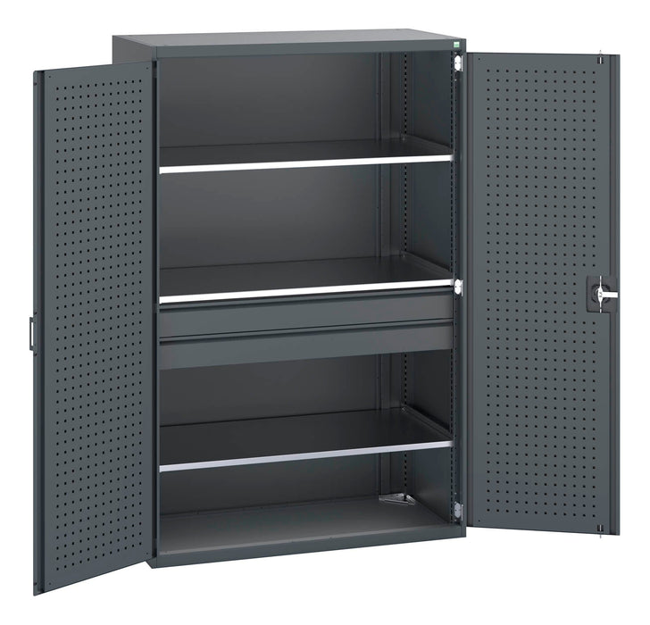 Bott Cubio Cupboard With Perfo Doors, 3 Shelves, 2 Drawers (WxDxH: 1300x650x2000mm) - Part No:40022139