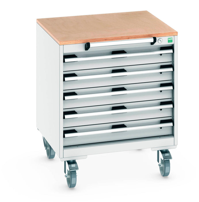 Bott Cubio Mobile Cabinet With 5 Drawers & Multiplex Worktop (WxDxH: 650x650x790mm) - Part No:40402145