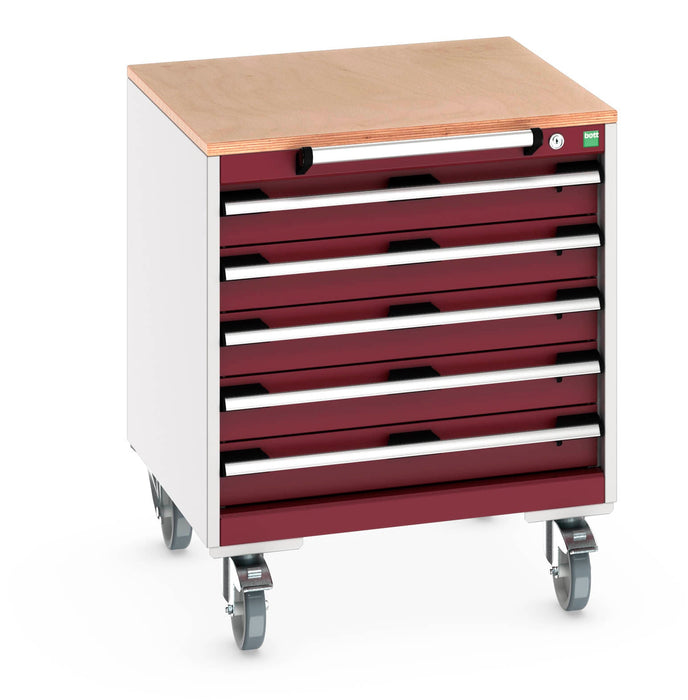 Bott Cubio Mobile Cabinet With 5 Drawers & Multiplex Worktop (WxDxH: 650x650x790mm) - Part No:40402145