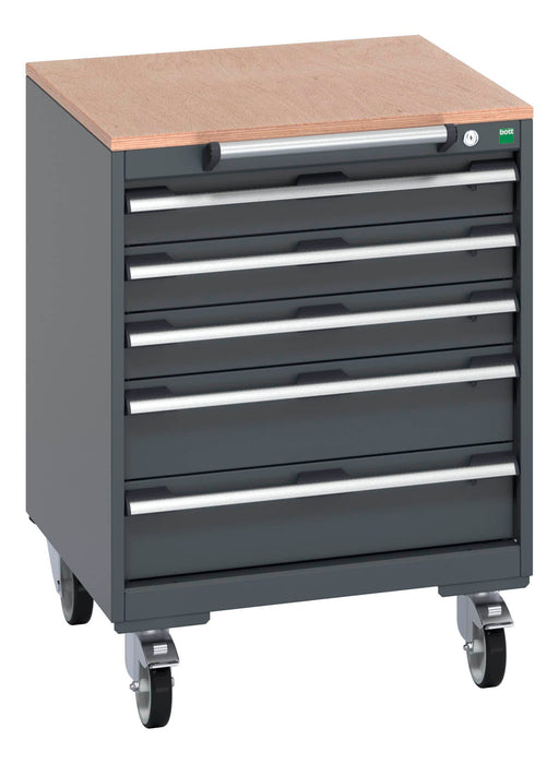 Bott Cubio Mobile Cabinet With 5 Drawers & Multiplex Worktop (WxDxH: 650x650x890mm) - Part No:40402147
