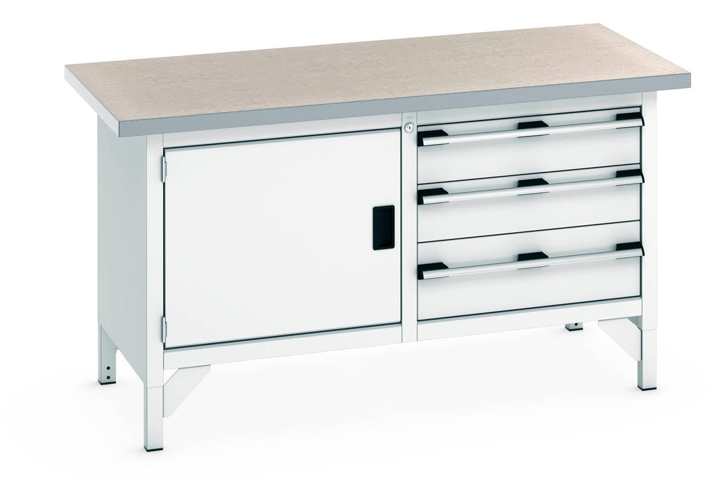 Bott Cubio Storage Bench (Lino) Full Cupboard / 3 Drawer (WxDxH: 1500x750x840mm) - Part No:41002027