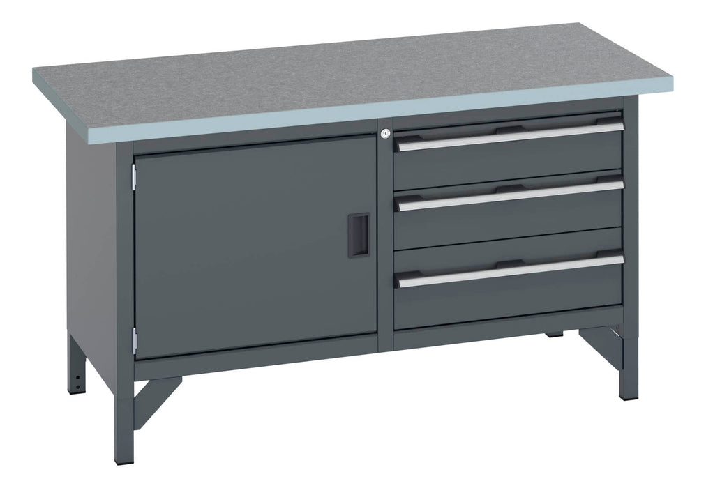Bott Cubio Storage Bench (Lino) Full Cupboard / 3 Drawer (WxDxH: 1500x750x840mm) - Part No:41002027