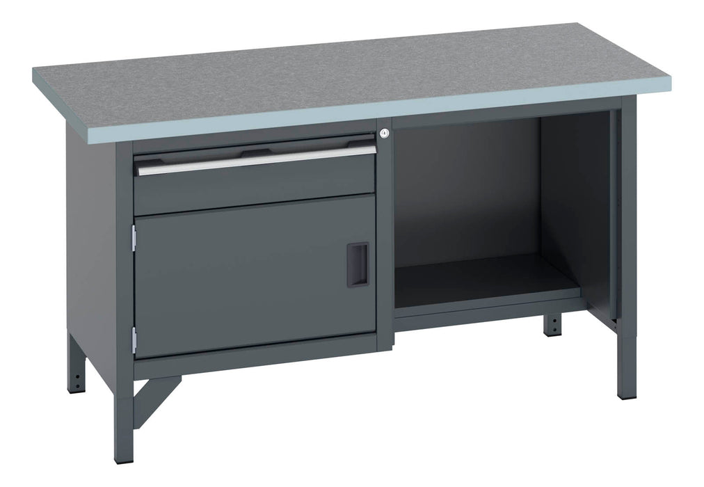 Bott Cubio Storage Bench (Lino) 1 Drawer-Door / Open-1/2 Base Shelf (WxDxH: 1500x750x840mm) - Part No:41002039