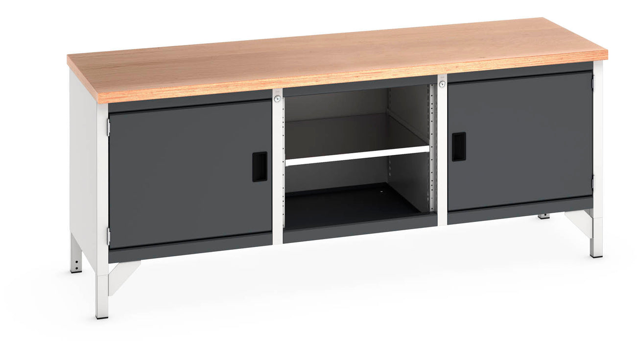 Bott Cubio Storage Bench (Mpx) Full Cupboard / Mid Shelf /Full Cupboard (WxDxH: 2000x750x840mm) - Part No:41002049