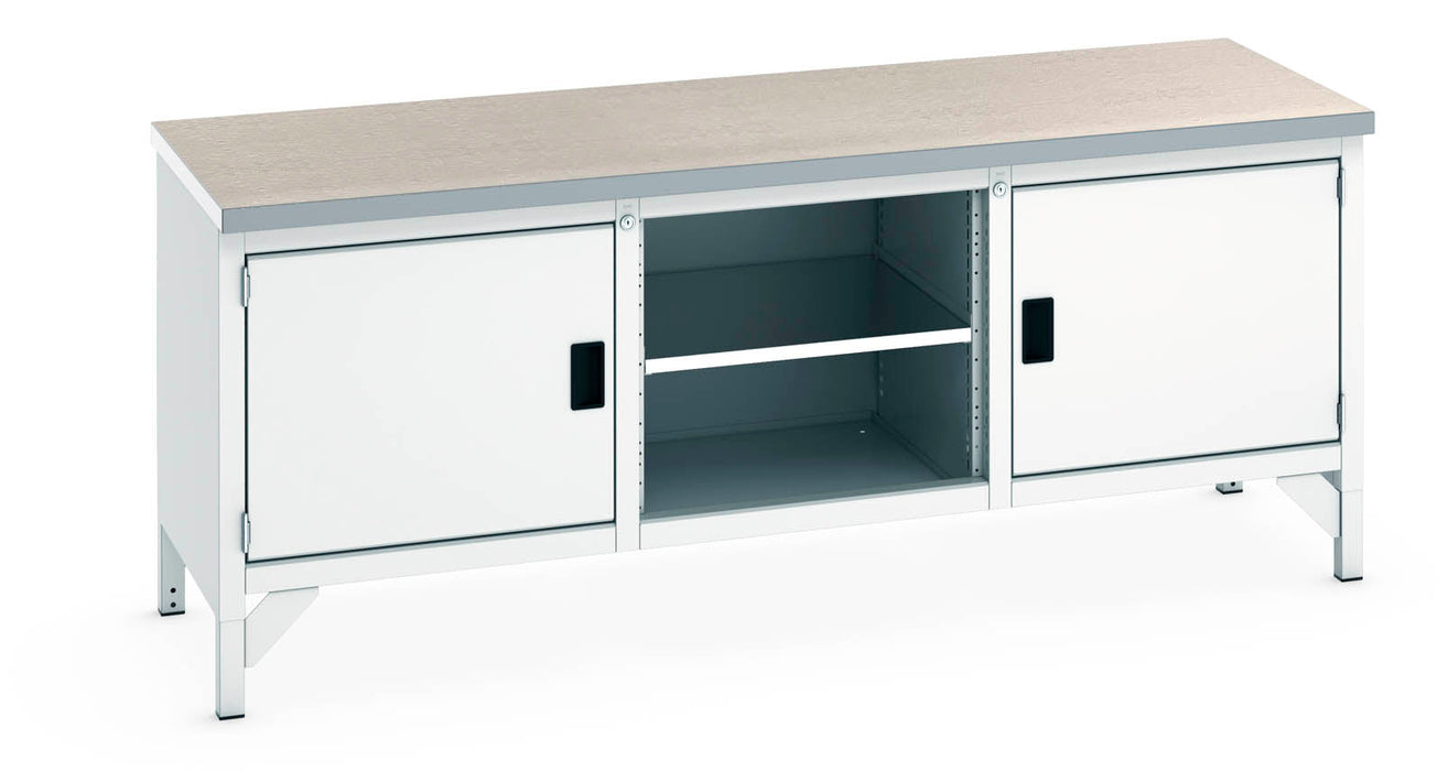 Bott Cubio Storage Bench (Lino) Full Cupboard / Mid Shelf /Full Cupboard (WxDxH: 2000x750x840mm) - Part No:41002051