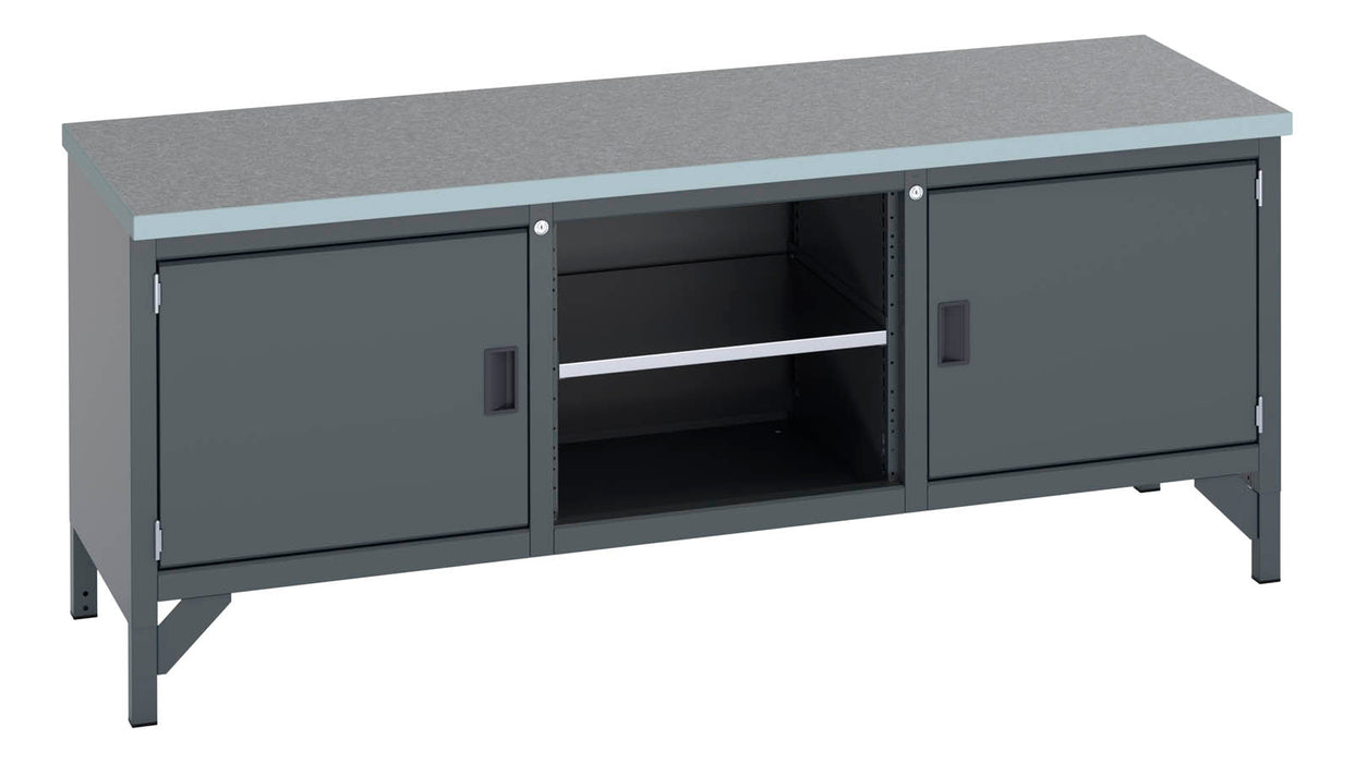 Bott Cubio Storage Bench (Lino) Full Cupboard / Mid Shelf /Full Cupboard (WxDxH: 2000x750x840mm) - Part No:41002051