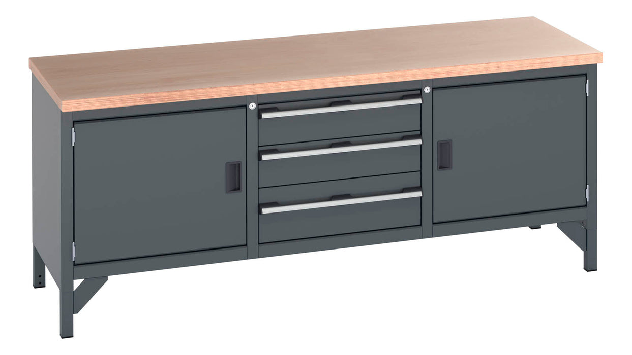 Bott Cubio Storage Bench (Mpx) Full Cupboard / 3 Drw / Full Cupboard (WxDxH: 2000x750x840mm) - Part No:41002055