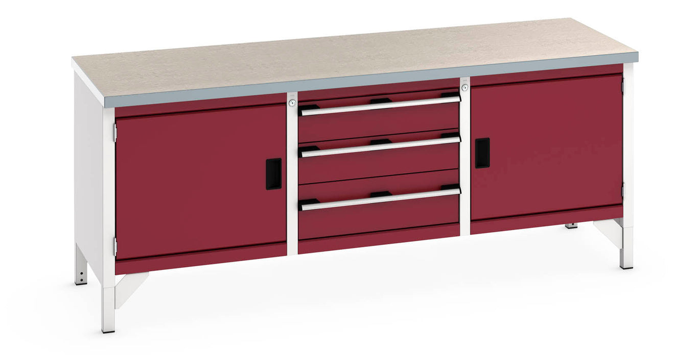 Bott Cubio Storage Bench (Lino) Full Cupboard / 3 Drw / Full Cupboard (WxDxH: 2000x750x840mm) - Part No:41002057