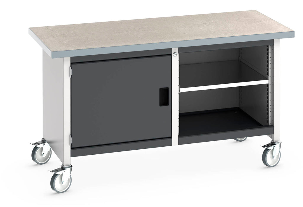 Bott Cubio Mobile Storage Bench (Lino) Full Cupboard / Mid Shelf (WxDxH: 1500x750x840mm) - Part No:41002096