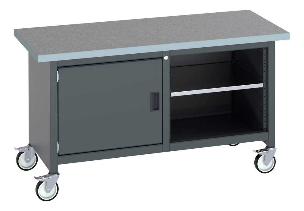 Bott Cubio Mobile Storage Bench (Lino) Full Cupboard / Mid Shelf (WxDxH: 1500x750x840mm) - Part No:41002096