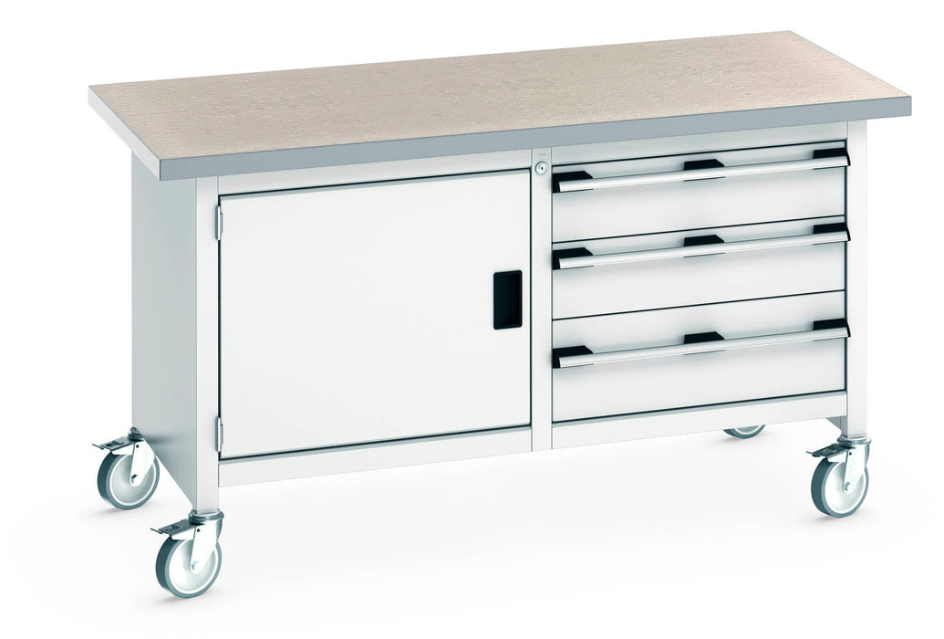 Bott Cubio Mobile Storage Bench (Lino) Full Cupboard / 3 Drawers (WxDxH: 1500x750x840mm) - Part No:41002102