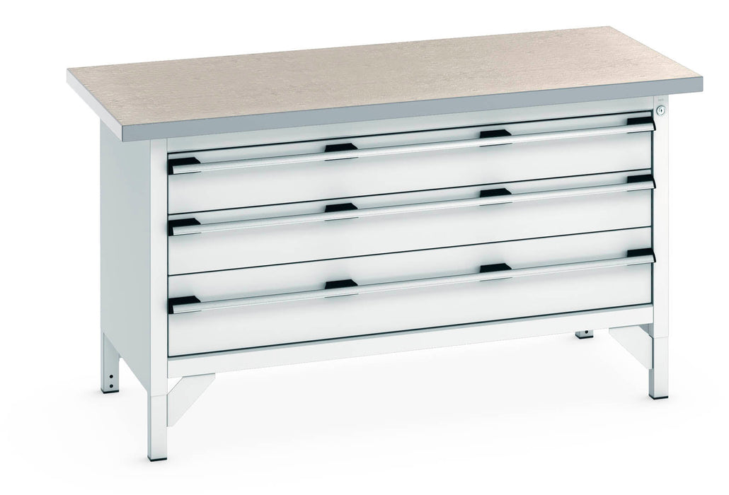 Bott Cubio Storage Bench (Lino) 3 Full Width Drawers (WxDxH: 1500x750x840mm) - Part No:41002170