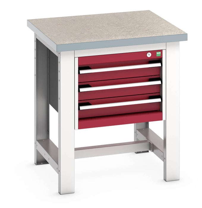 Bott Cubio Framework Bench (Lino) With 3 Drawer Cabinet (WxDxH: 750x750x840mm) - Part No:41003526