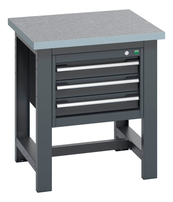 Bott Cubio Framework Bench (Lino) With 3 Drawer Cabinet (WxDxH: 750x750x840mm) - Part No:41003526