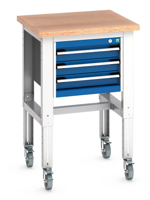 Bott Cubio Mobile Bench Adjustable Height (Mpx) With 3 Drawer Cabinet (WxDxH: 750x750x840-1140mm) - Part No:41003527