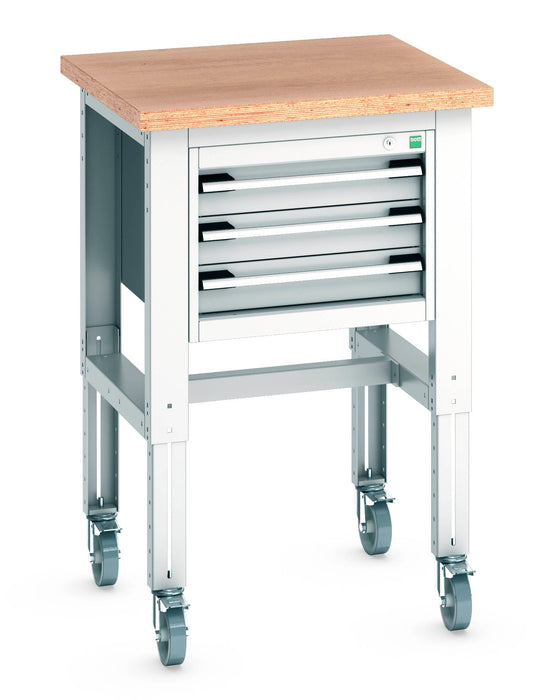 Bott Cubio Mobile Bench Adjustable Height (Mpx) With 3 Drawer Cabinet (WxDxH: 750x750x840-1140mm) - Part No:41003527