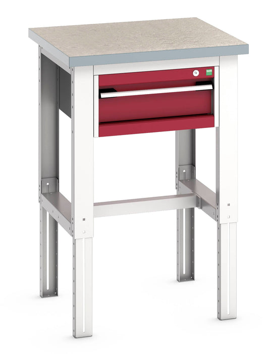 Bott Cubio Framework Bench (Lino) With 1 Drawer Cabinet (WxDxH: 750x750x740-1140mm) - Part No:41003532