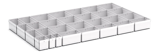 Cubio Plastic Box Divider Kit 29 Compartment. For Cabinet - (WxDxH: 1050x650x100+ mm) - Part No:43020775