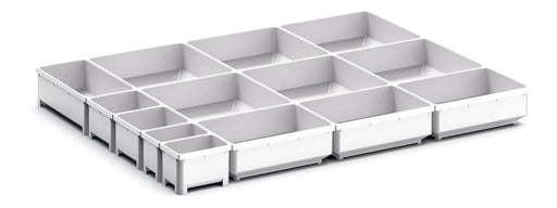 Cubio Plastic Box Divider Kit 14 Compartment. For Cabinet - (WxDxH: 650x525x75mm) - Part No:43020796