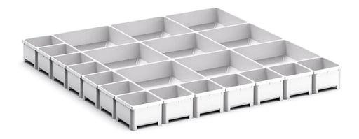 Cubio Plastic Box Divider Kit 22 Compartment. For Cabinet - (WxDxH: 650x650x75mm) - Part No:43020799