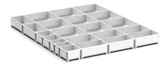 Cubio Plastic Box Divider Kit 22 Compartment. For Cabinet - (WxDxH: 650x750x75mm) - Part No:43020800
