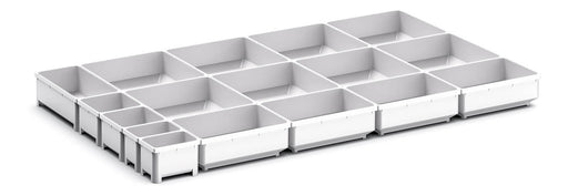 Cubio Plastic Box Divider Kit 17 Compartment. For Cabinet - (WxDxH: 800x525x75mm) - Part No:43020802