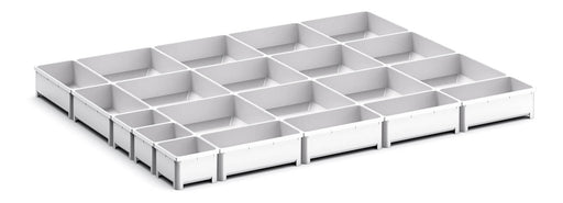 Cubio Plastic Box Divider Kit 21 Compartment. For Cabinet - (WxDxH: 800x650x75mm) - Part No:43020804