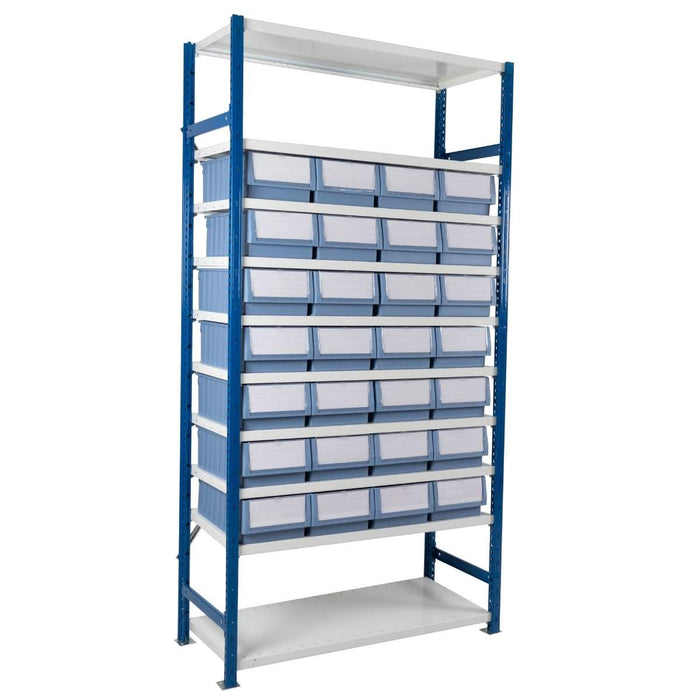 SAC Expo 4 Starter Bay with 2 x Frames, 10 x Shelves & 28 x Shelf Trays - Height: 2000mm