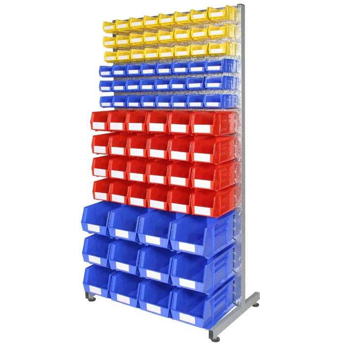 SAC Single Sided Freestanding Louvre Extension Rack Kit C 1920mm H x 908mm W x 510mm D c/w 1 x Frame, 3 x Louvre Panels & 84 x Assorted Plastic bins