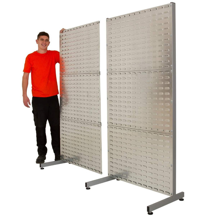 SAC Double Sided Freestanding Louvre Extension Rack 1920mm H x 908mm W x 710mm D c/w 1 x Frame & 6 x Louvre Panels