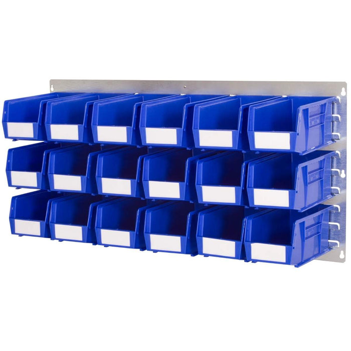 SAC Landscape Wall Mounted Louvre Panel Kit A 457mm H x 915mm W c/w 1 x Galvanised Louvre Panel & 18 x Blue ARTB30 Plastic Bins